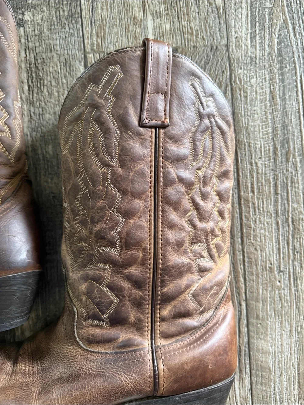 🌟Laredo 🌟Brown Embroidered Leather Cowboy Men Boots, 10.5 D